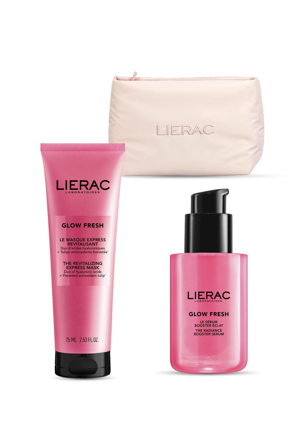 Lierac Glow Fresh Radiant Revitalizing Face Serum 30 ml + Revitalizing Face Mask 75 ml + Bag Skin Care Set - 1
