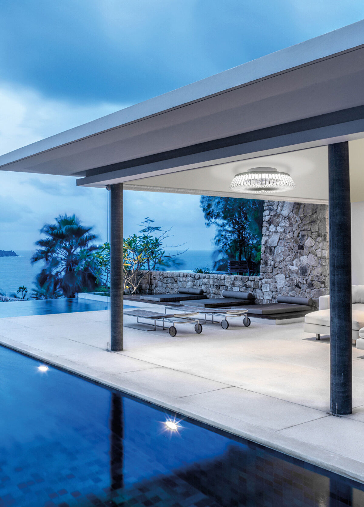 Bakara Collection Himalaya Beyaz Işıklı Vantilatör Avize - 3