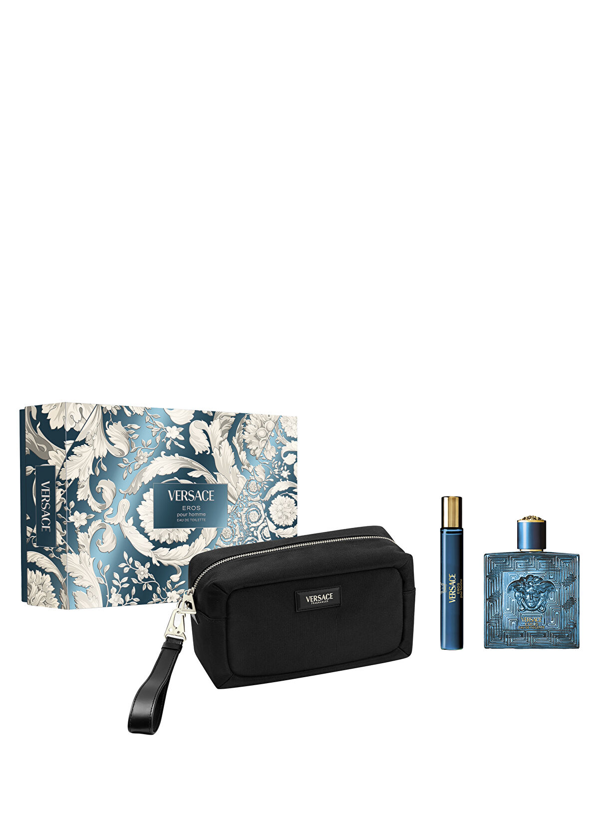 Versace Eros Perfume 100 ml + Travel Size Perfume 10 ml + Bag EDT Men's Perfume Set - 1