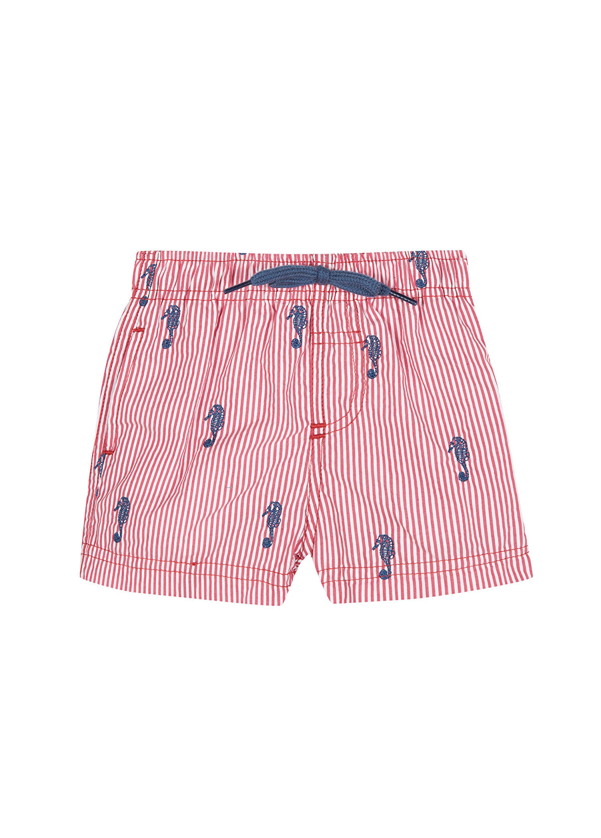 Tartine Et Chocolat Red Striped Patterned Baby Boy Shorts Swimsuit - 1