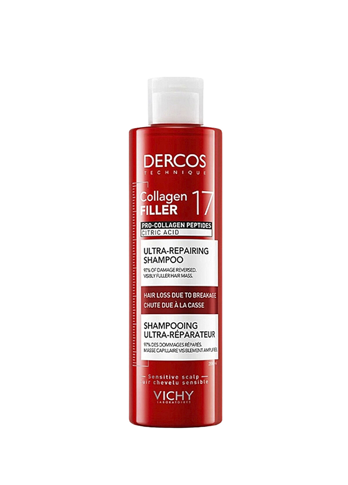 Vichy Dercos Collagen 17 Filler Repair Shampoo for Damaged Hair 200 ml - 1