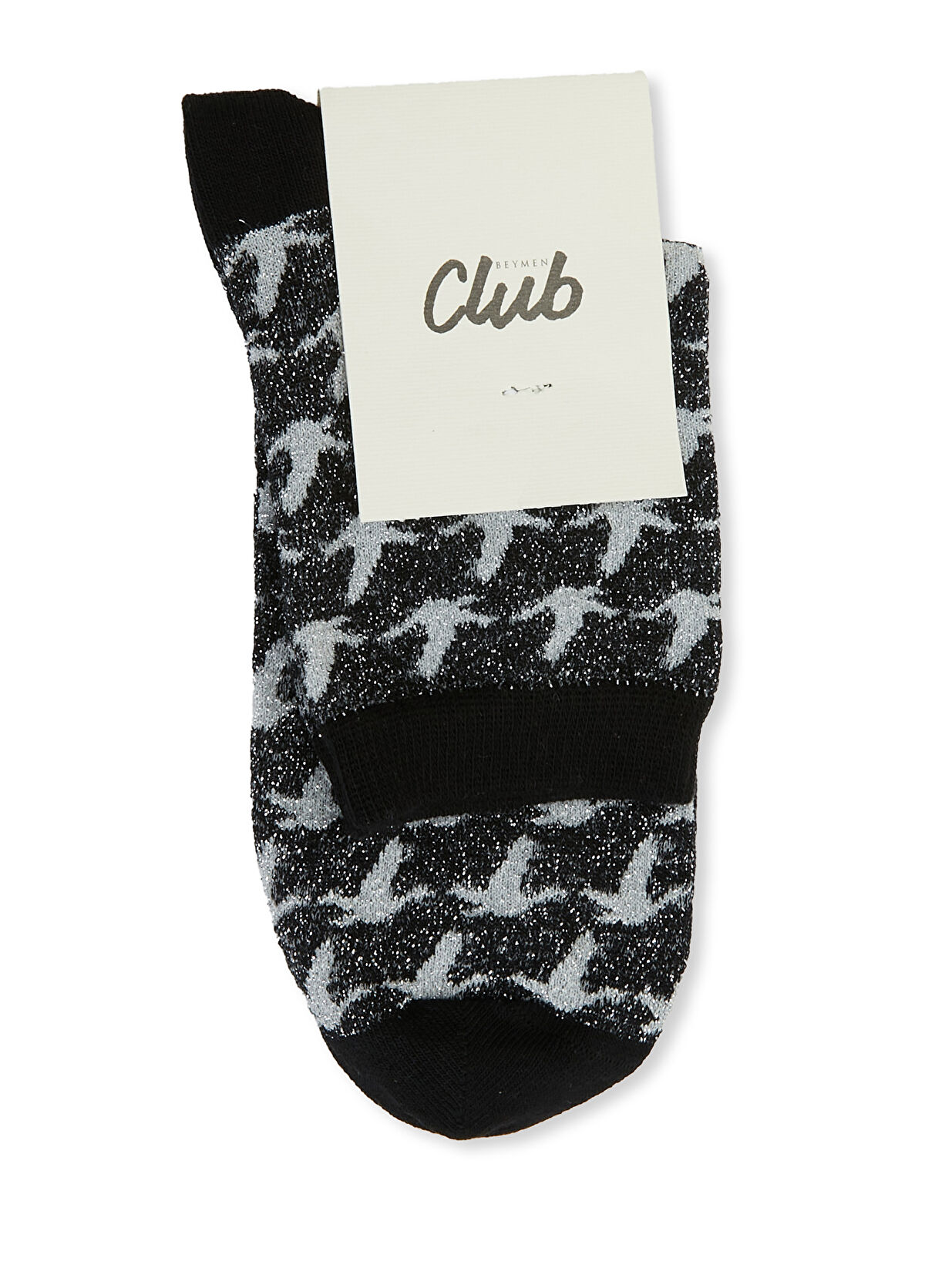 Beymen Club Siyah Logo Jakarlı Kadın Çorap - 1
