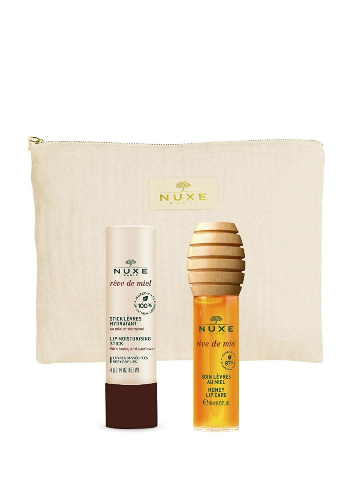 Nuxe Rêve de Miel Honey Extract Lip Balm + Stick Lip Moisturizer Set - 1