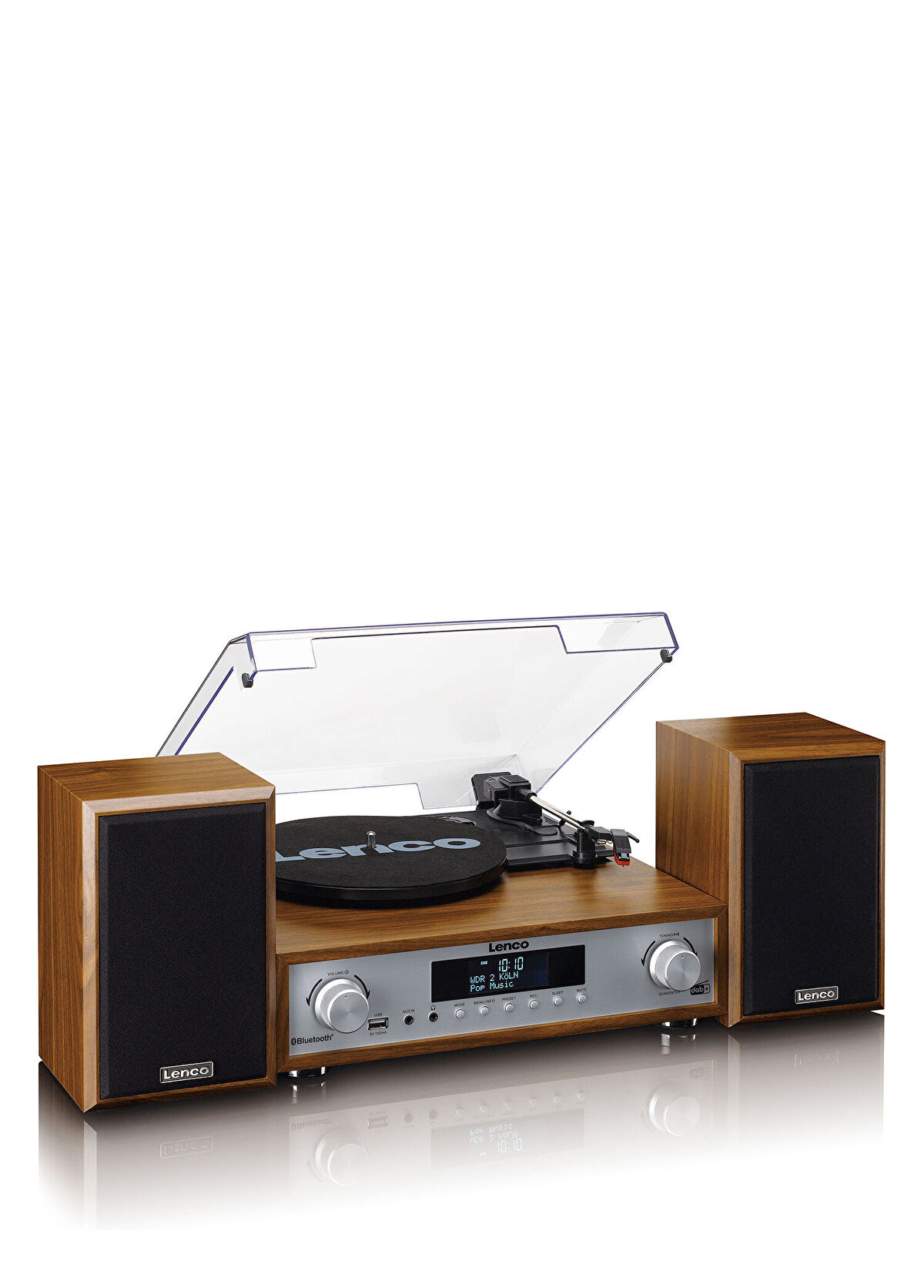 Lenco MC-160WD Ahşap Bluetooth Fm Radyo Özellikli Stereo Hoparlörlü Hifi Pikap - 3