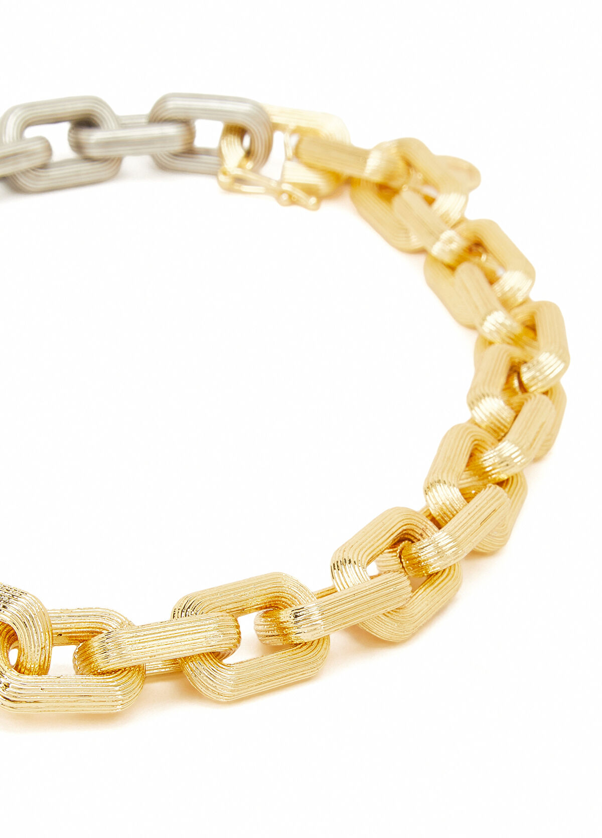 Beymen Club Gold Silver Satin Double Color Women's Necklace - 3