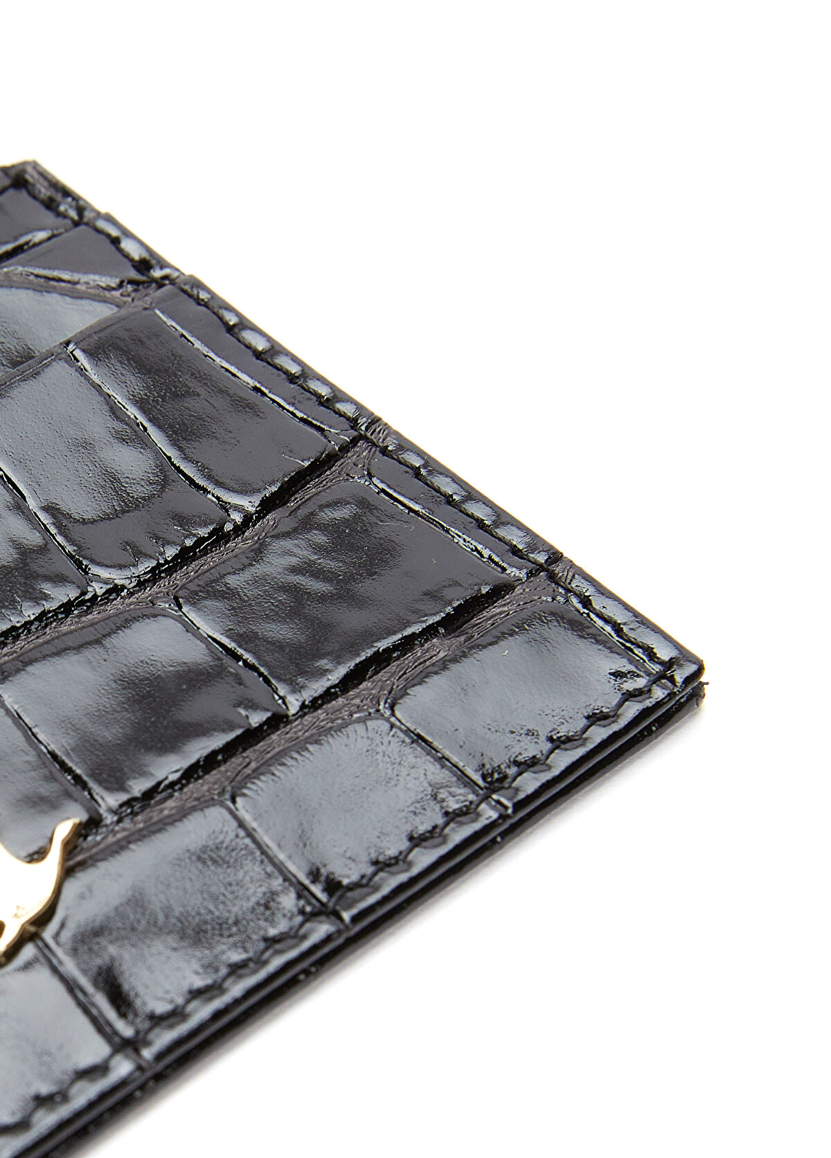 Beymen Club Black Crocodile Texture Women's Leather Cardholder - 3