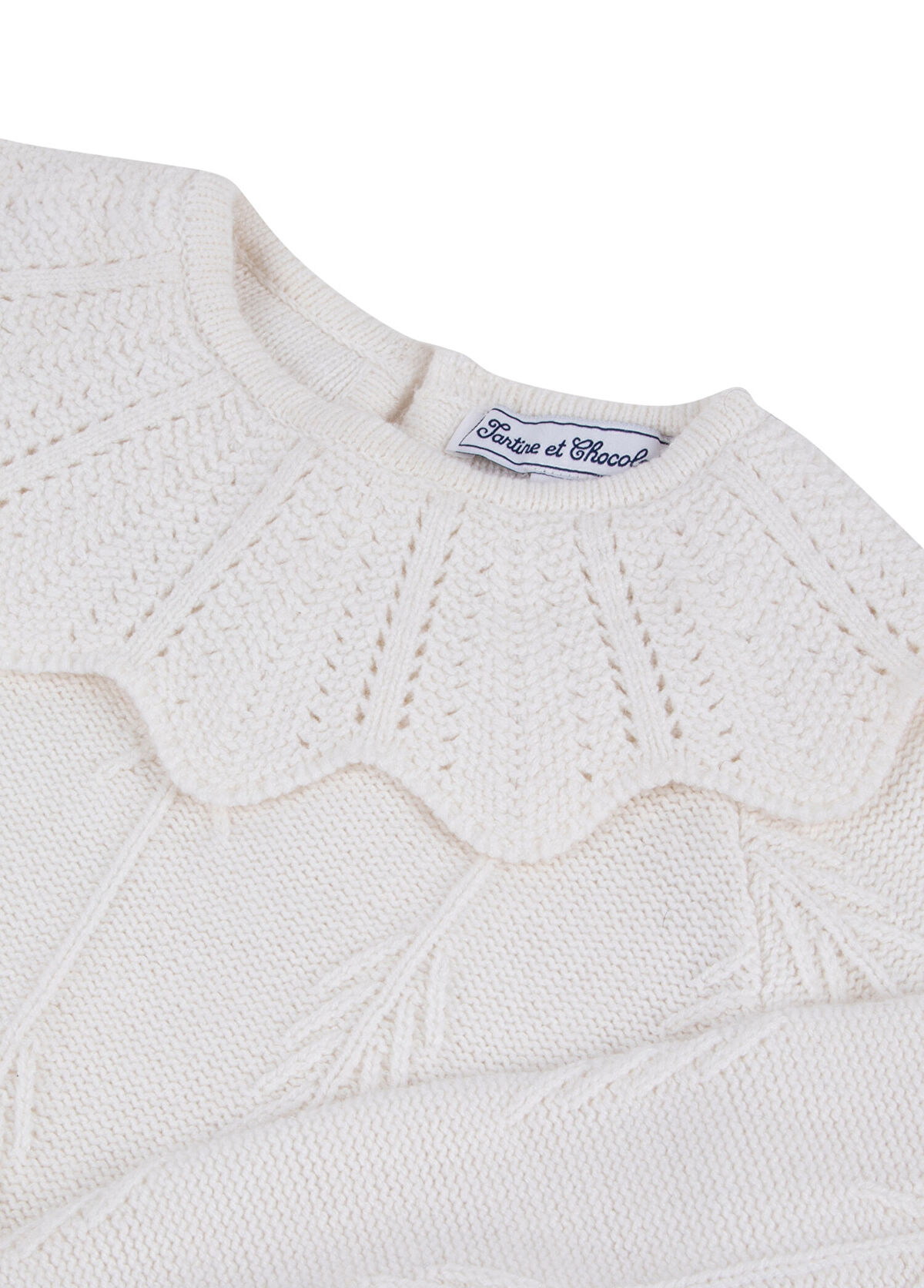 Tartine Et Chocolat Ecru Collar Detailed Girl's Sweater - 3
