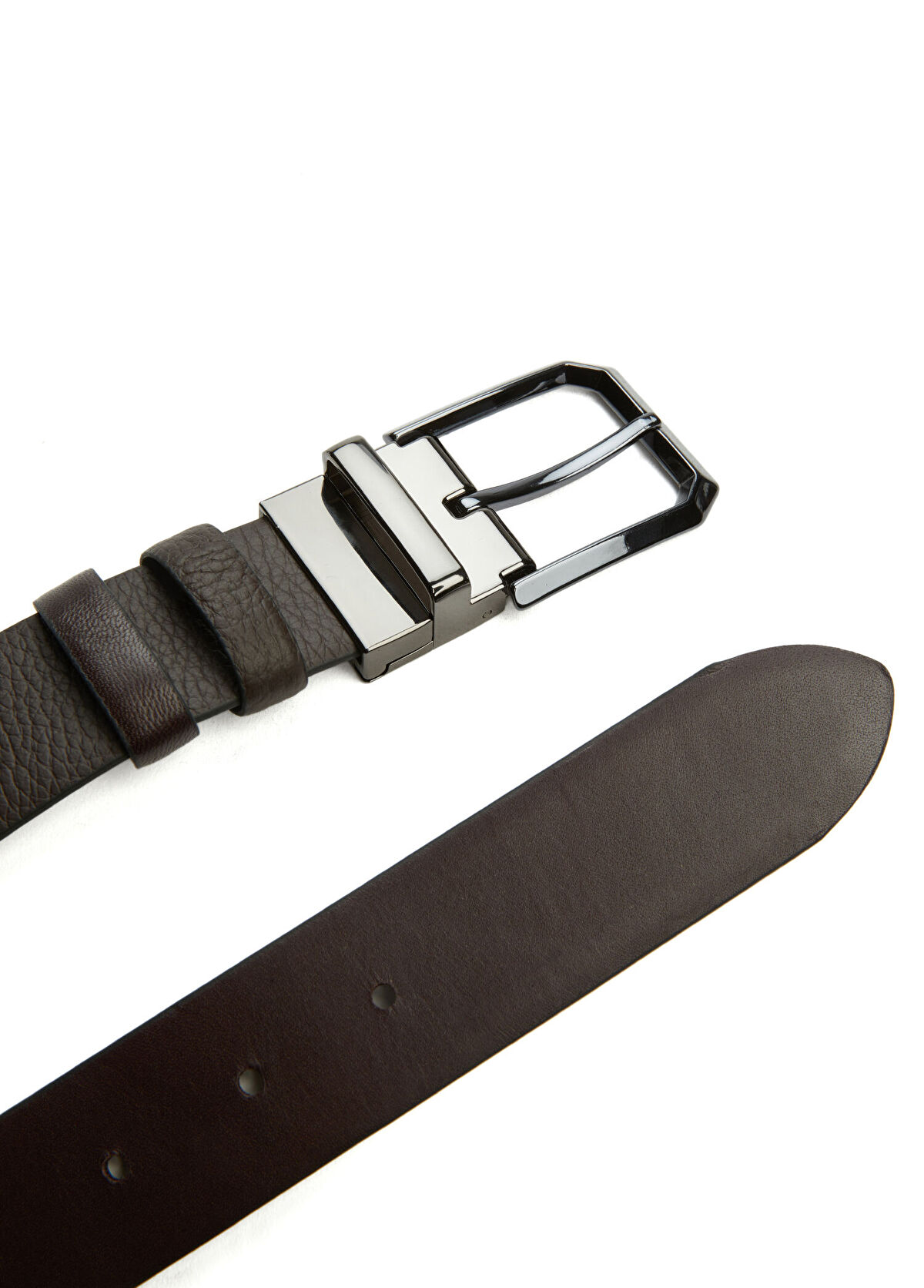 Beymen Club Brown Double-Sided Men's Leather Belt - 3