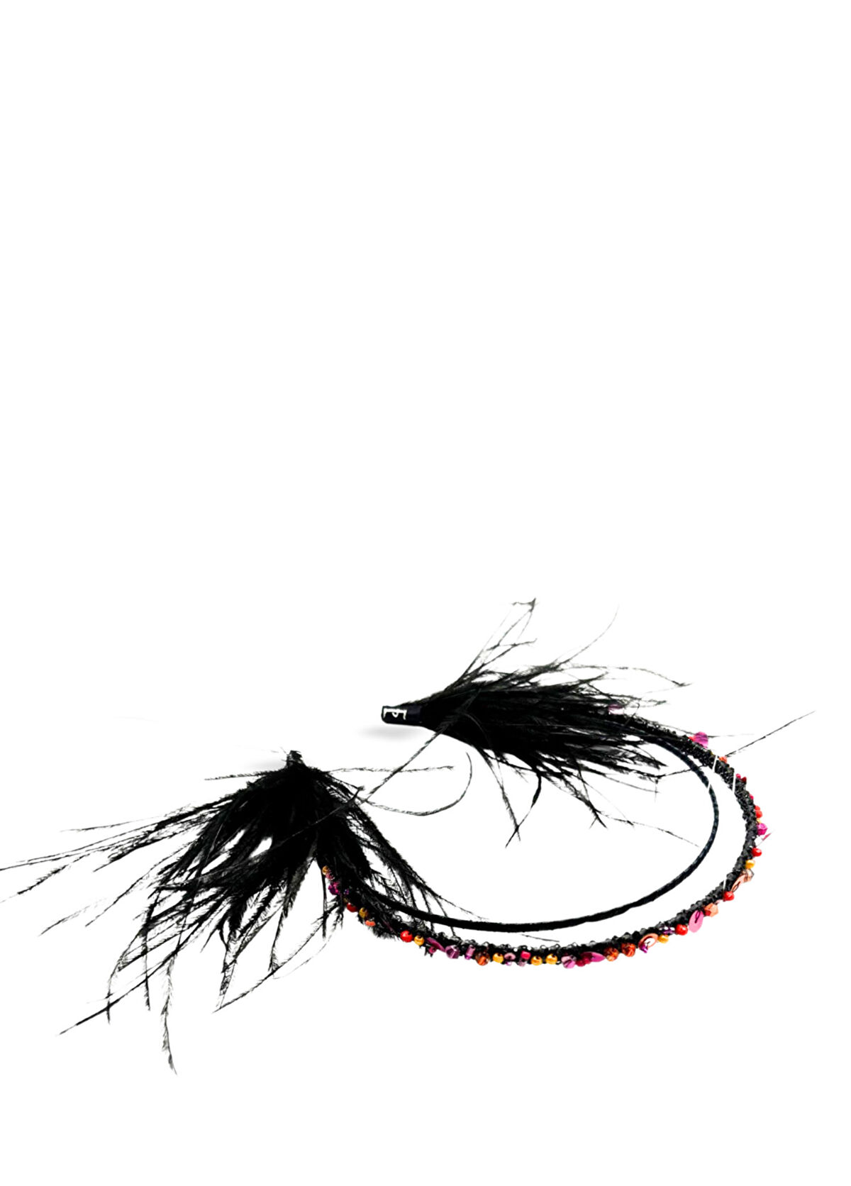 Eli Peacock Eliana Black Feather Girl Crown - 3