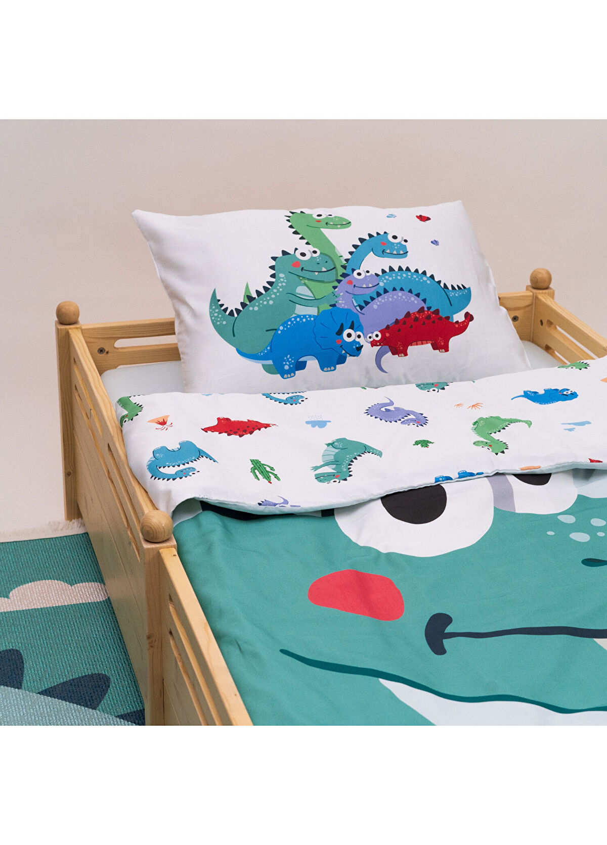 Itsy Bitsy Kids Dinotopia Pamuk Saten Erkek Çocuk Nevresim Takımı 140 x 200 cm - 3