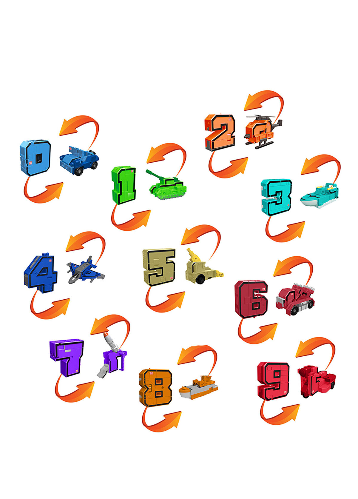Pocket Morphers Dönüşebilen Numaralar 10'lu Araç Seti - 3
