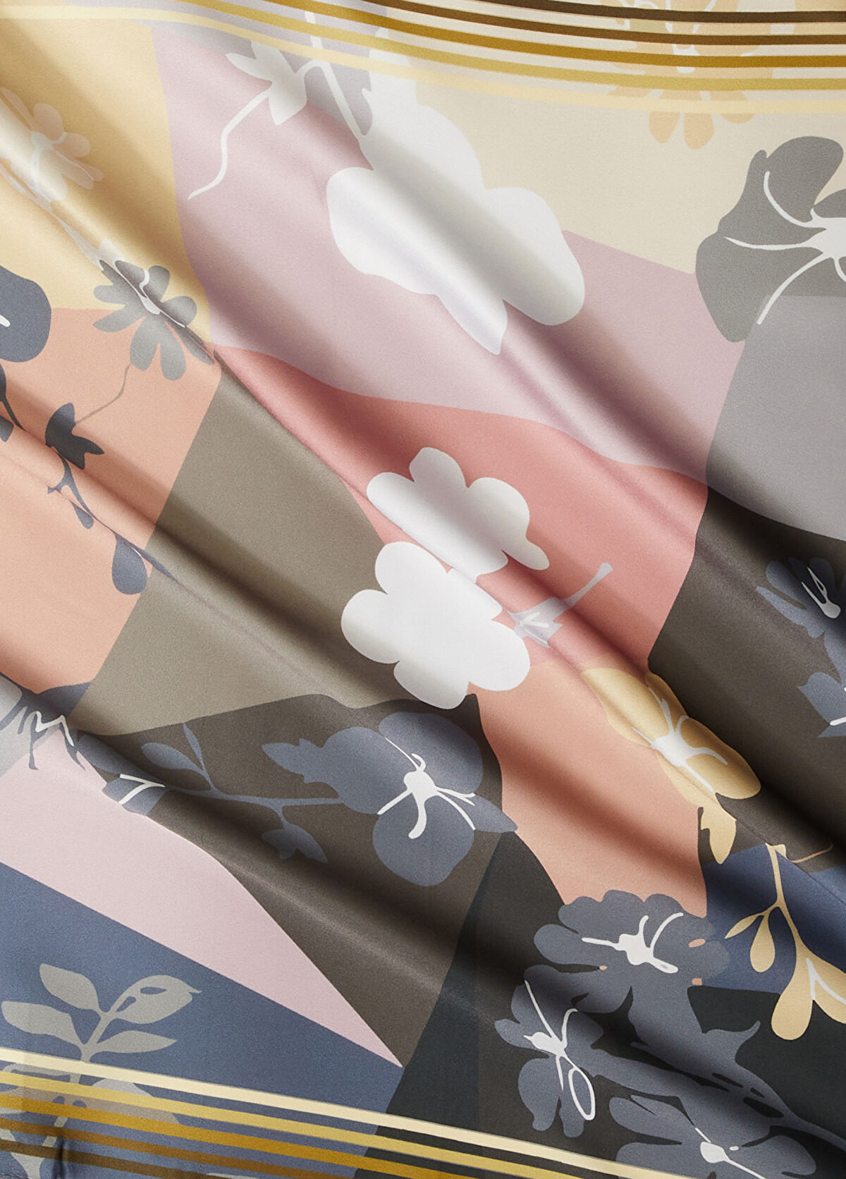 Beymen Club Çok Renkli Desenli Saten Fular - 3