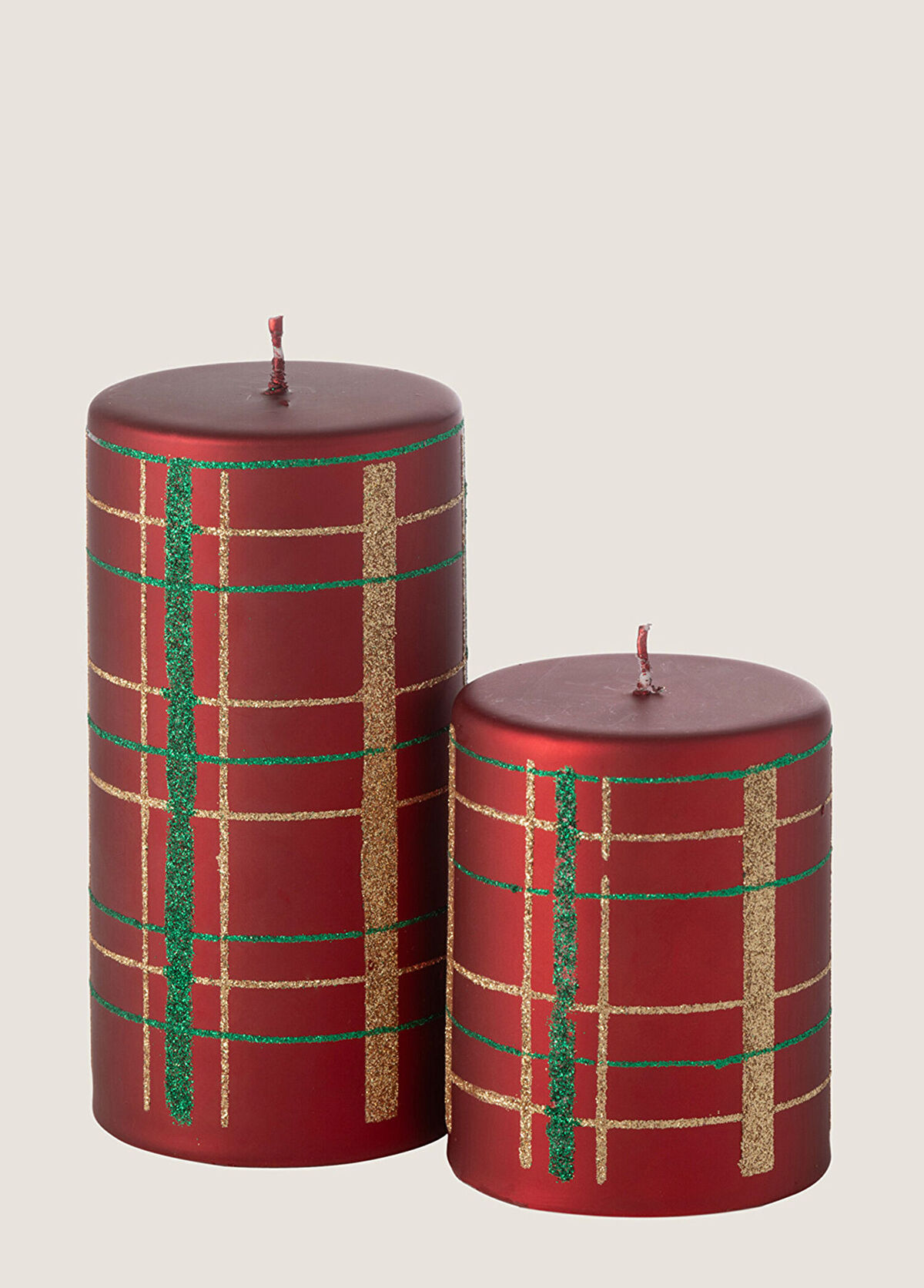 Chakra Kewa Red Green Small Size Cylinder Candle - 3