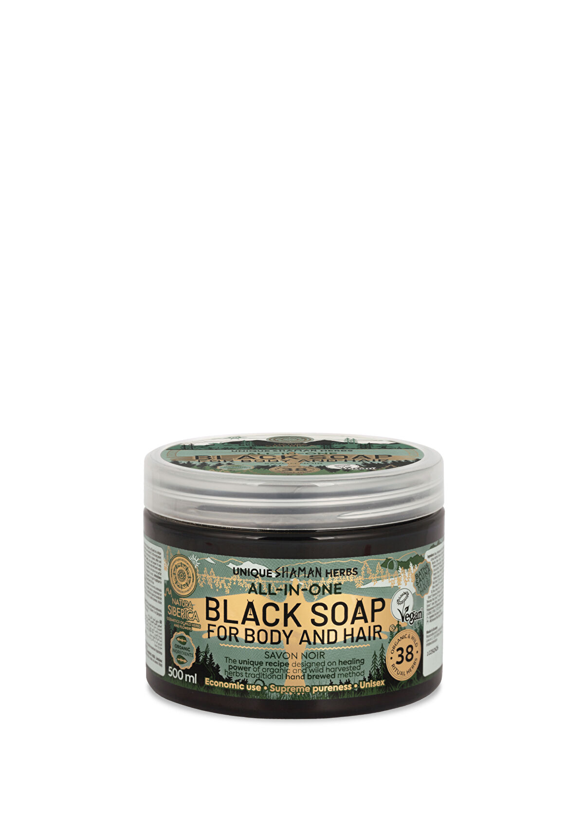 Natura Siberica Geleneksel Siyah Vücut ve Saç Sabunu 500 ml - 1