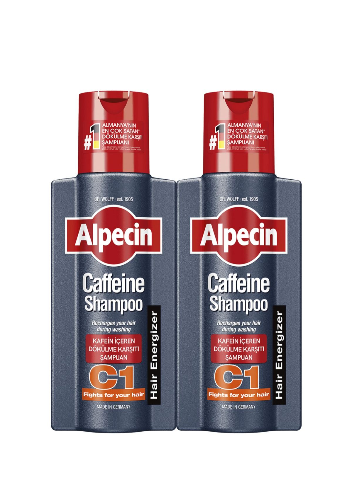 Alpecin C1 Kafein İçeren Dökülme Karşıtı 2'li Şampuan 375 ml - 1