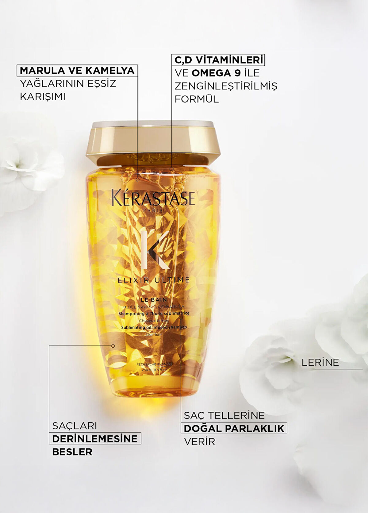 Kerastase Elixir Ultime Parlaklık Veren Şampuan ve Saç Yağı 2'li Set - 3