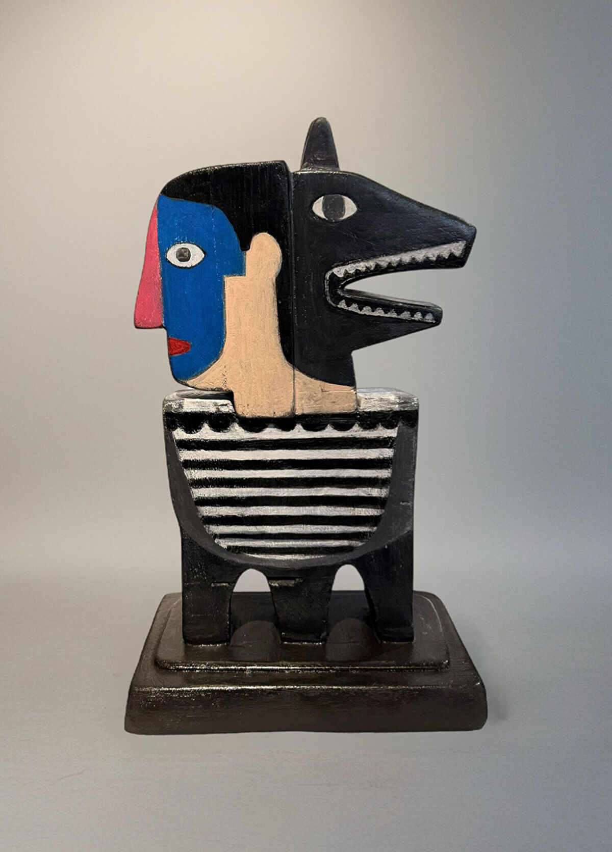 Red Art Istanbul Tarkan Güveli Acrylic Painted Wooden Metal Sculpture - 3