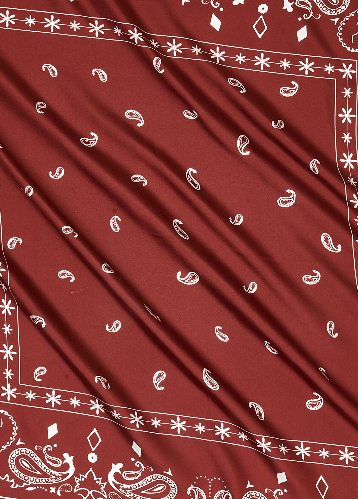 Beymen Club Burgundy Paisley Patterned Silk Scarf - 3