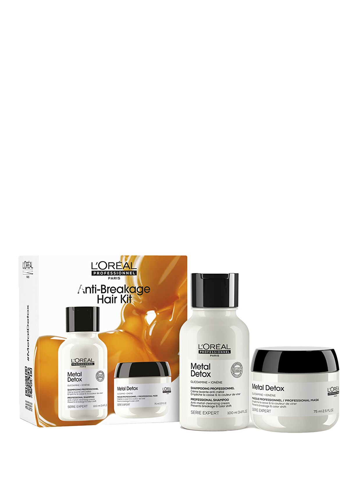 Loreal Professionnel Paris Serie Expert Metal Detox Mini İşlem Görmüş Saçlar İçin Şampuan ve Maske 2'li Set - 1
