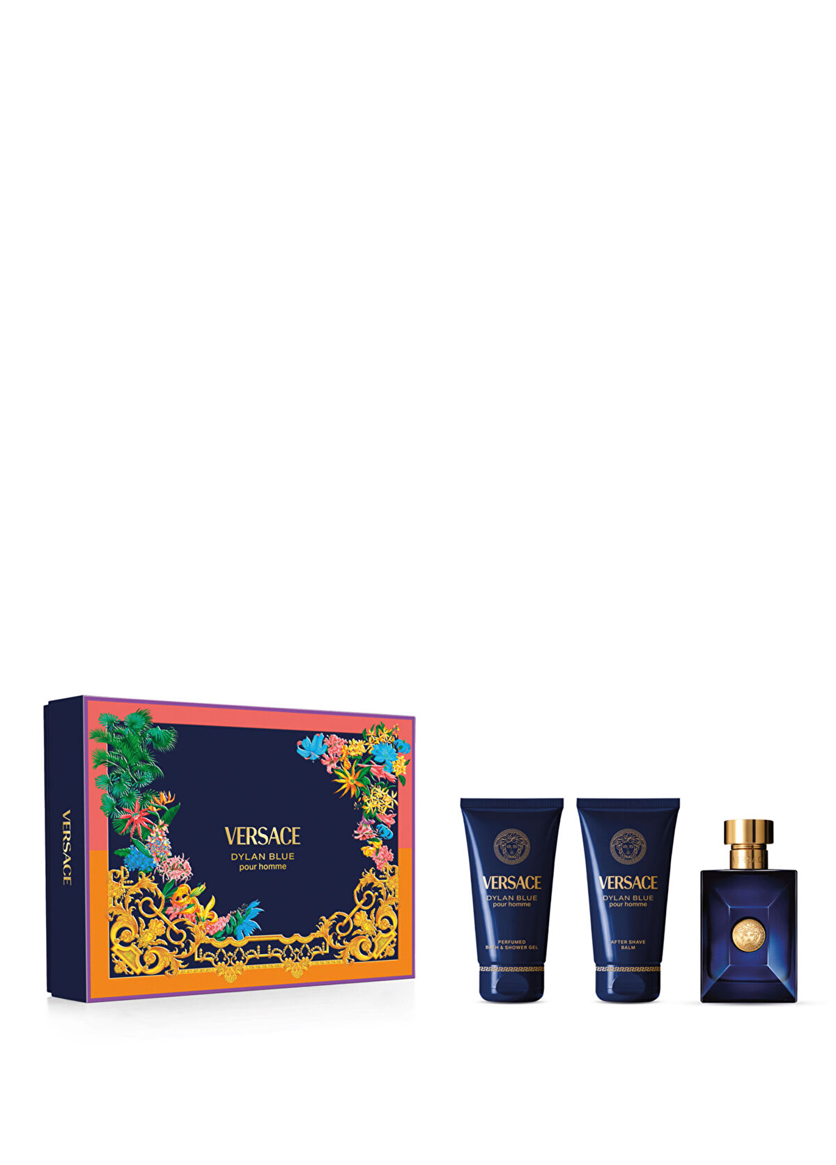 Versace Dylan Blue EDT 50 ml Perfume + Shower Gel 50 ml + Aftershave Lotion 50 ml Men's Perfume Set - 1