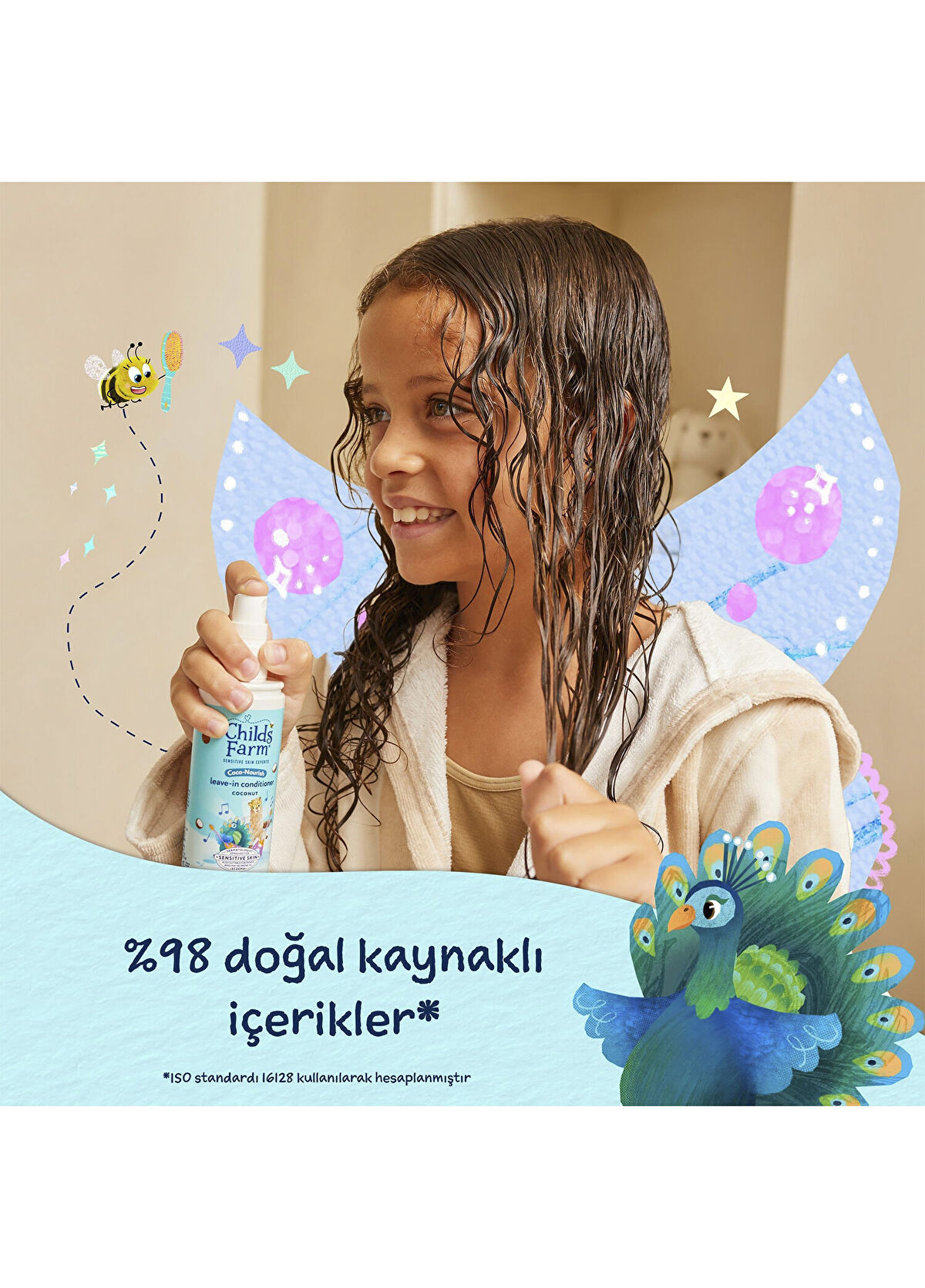 Childs Farm Hindistan Cevizi Özlü Kuru ve Kıvırcık Saçlar İçin Durulanmayan Çocuk Sprey Saç Kremi 100 ml - 3