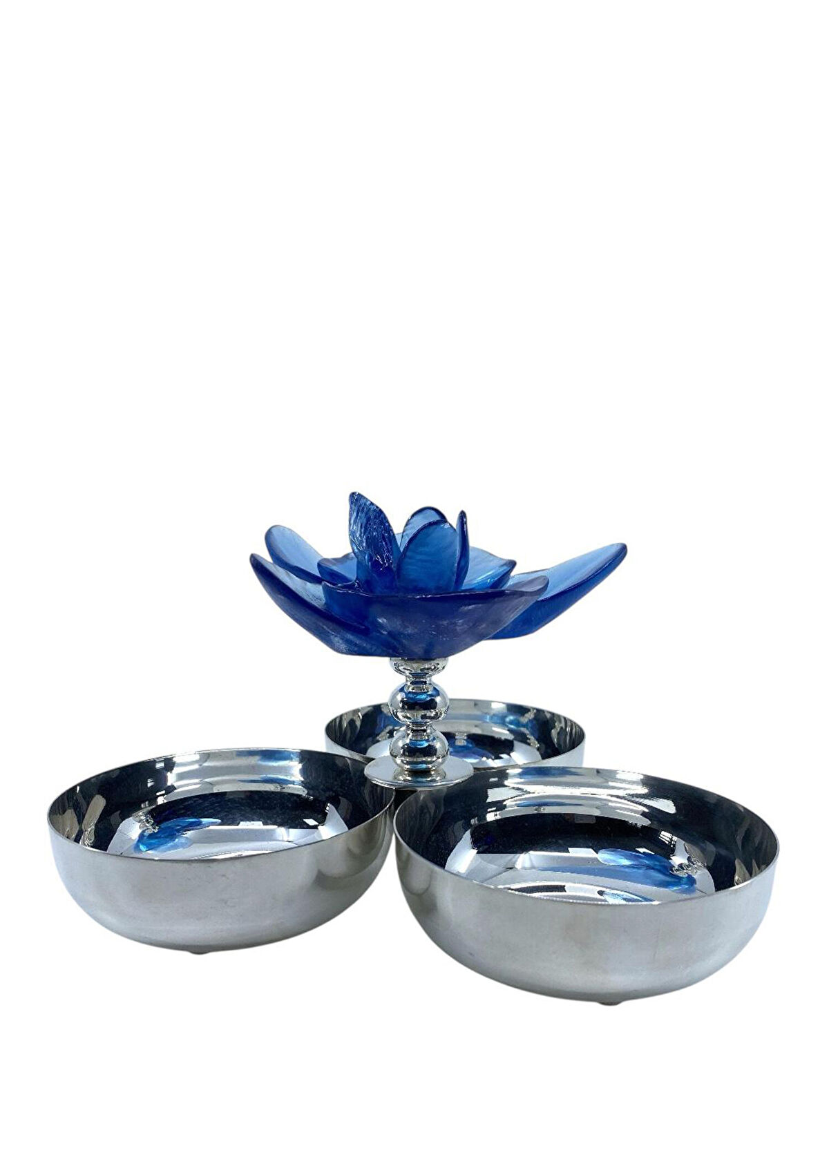 Unique by AV Blue Water Lily Silver-Plated Double Cookie Jar - 1