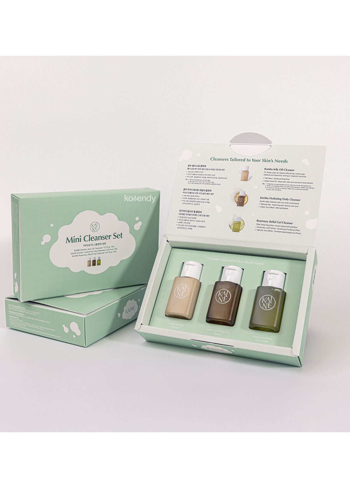 KAINE Mini Cleanser Set Kombuçalı ve Biberiyeli Su Bazlı & Yağ Bazlı Mini Temizleyici Seti 30 ml - 3