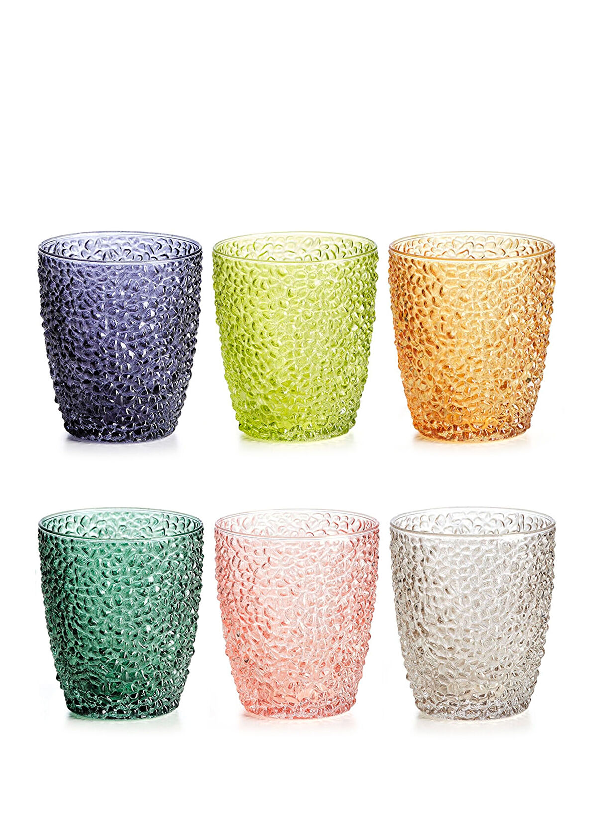I.V.V Special Colored Glass 6-Piece Water Glass Set - 1