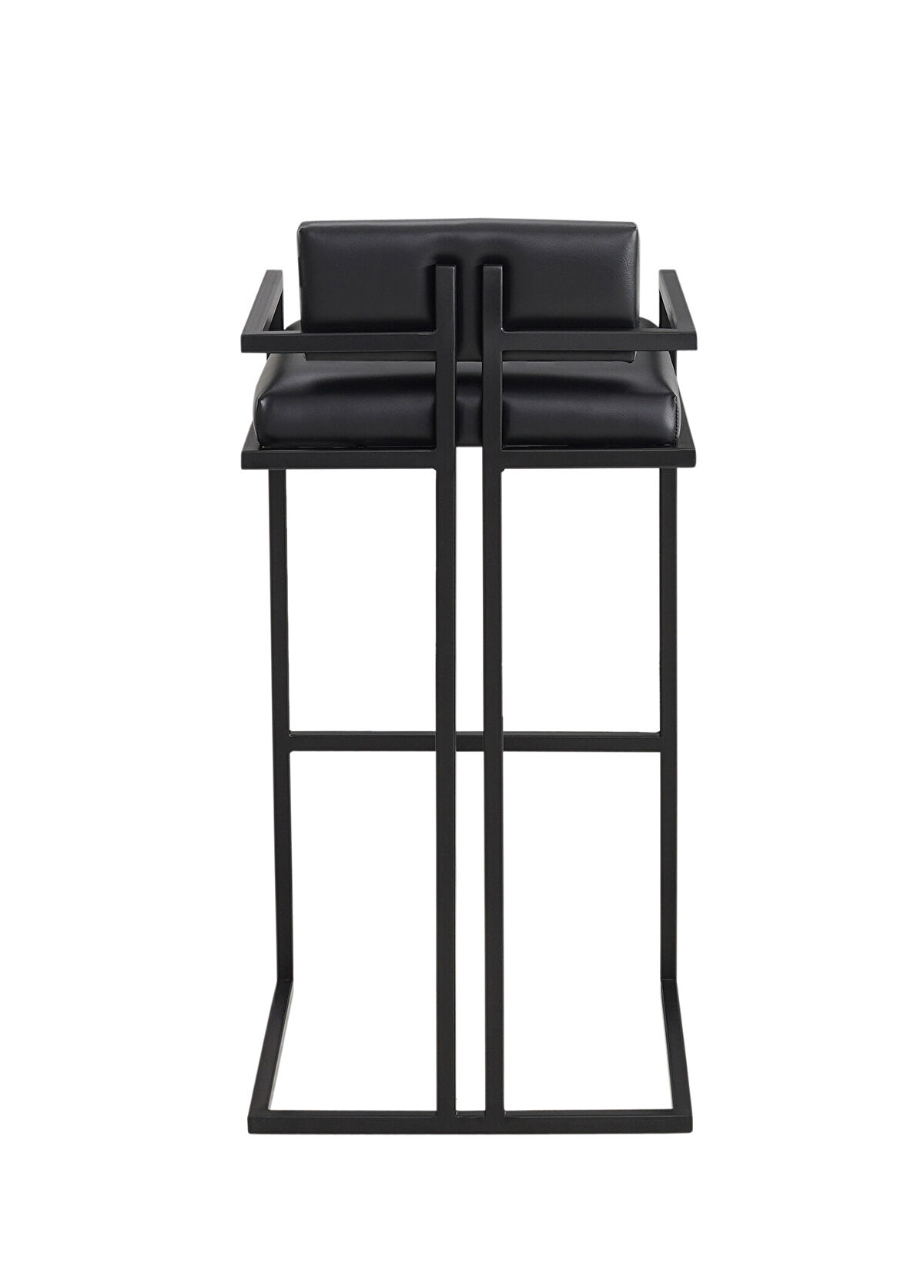 Solano Design Tush Siyah Deri Bar Sandalyesi - 3