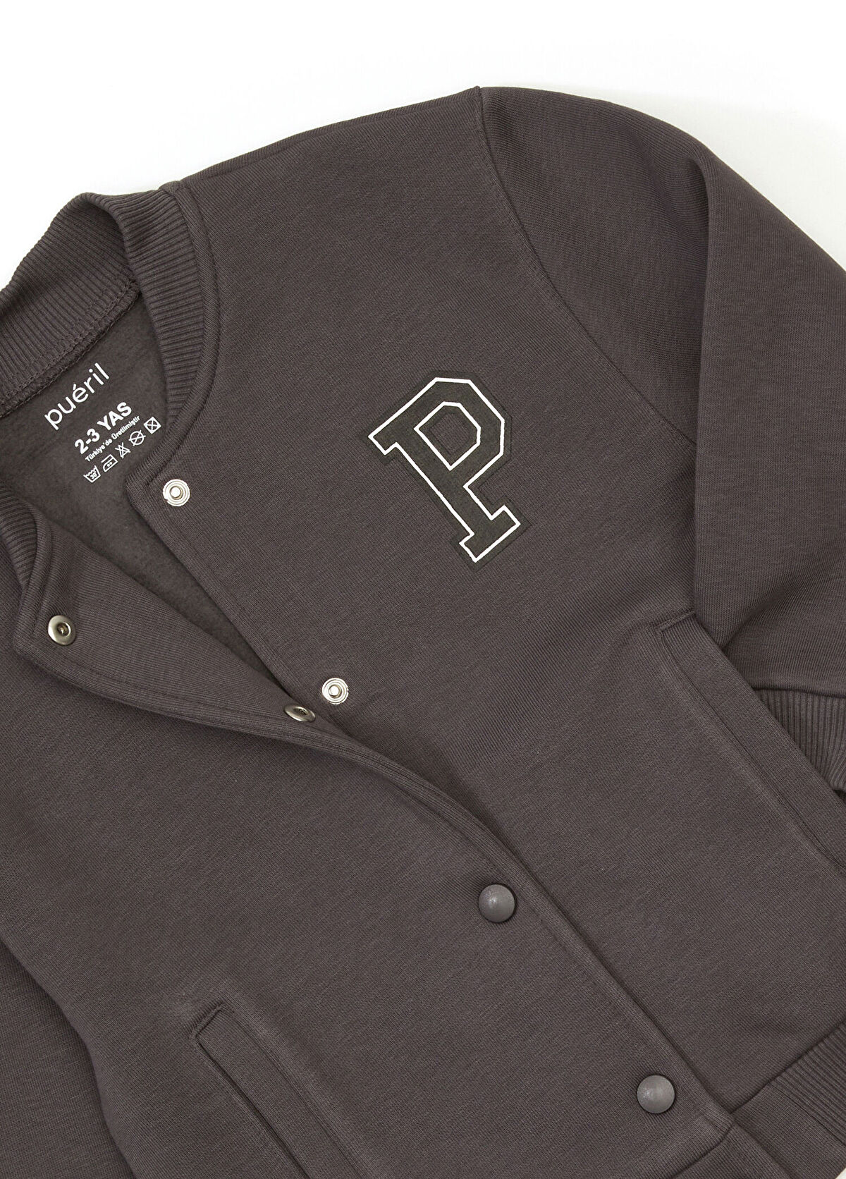 Pueril Antrasit Şardonlu Çocuk Bomber Ceket - 3