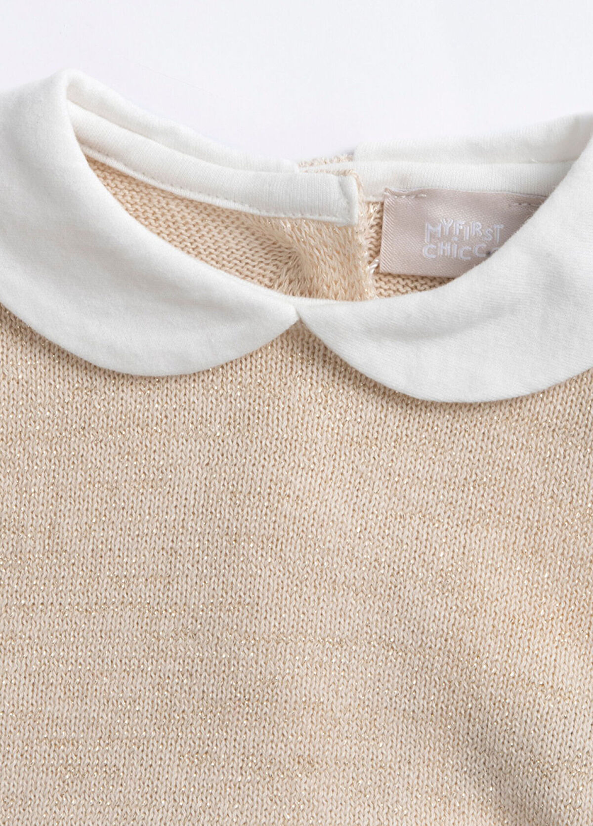 Chicco Cream Long Sleeve Baby Girl Dress - 3