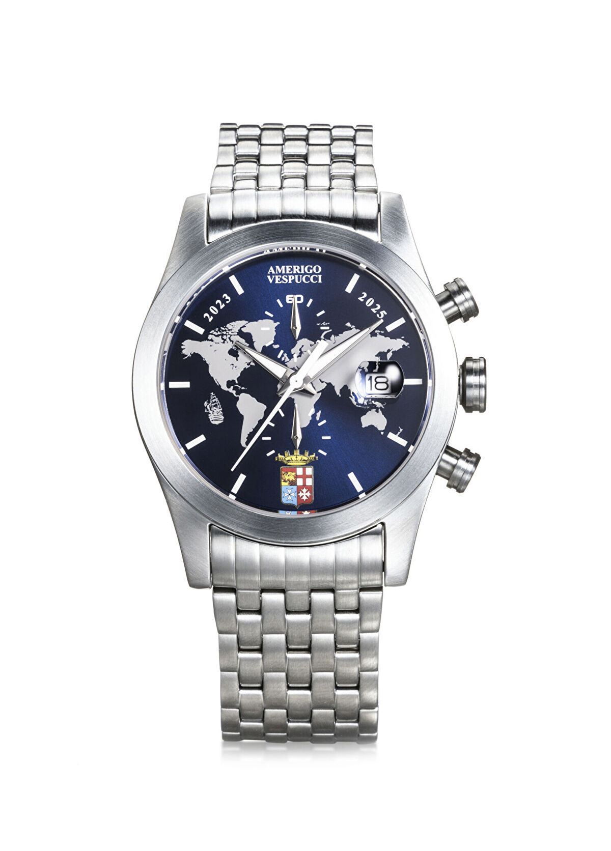 Locman Italy Amerigo Vespucci Island Gümüş Çelik Erkek Kol Saati - 1