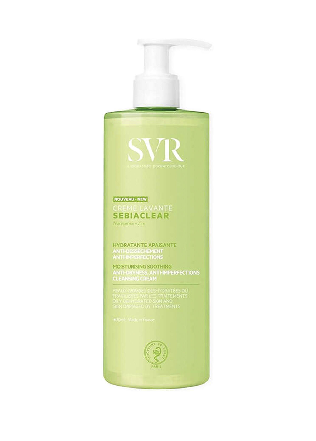Svr SVR Sebiaclear Creme Lavanta Düzensiz Ciltler İçin Nemlendirici ve Yatıştırıcı Yüz Temizleyici Krem 400 ml - 1