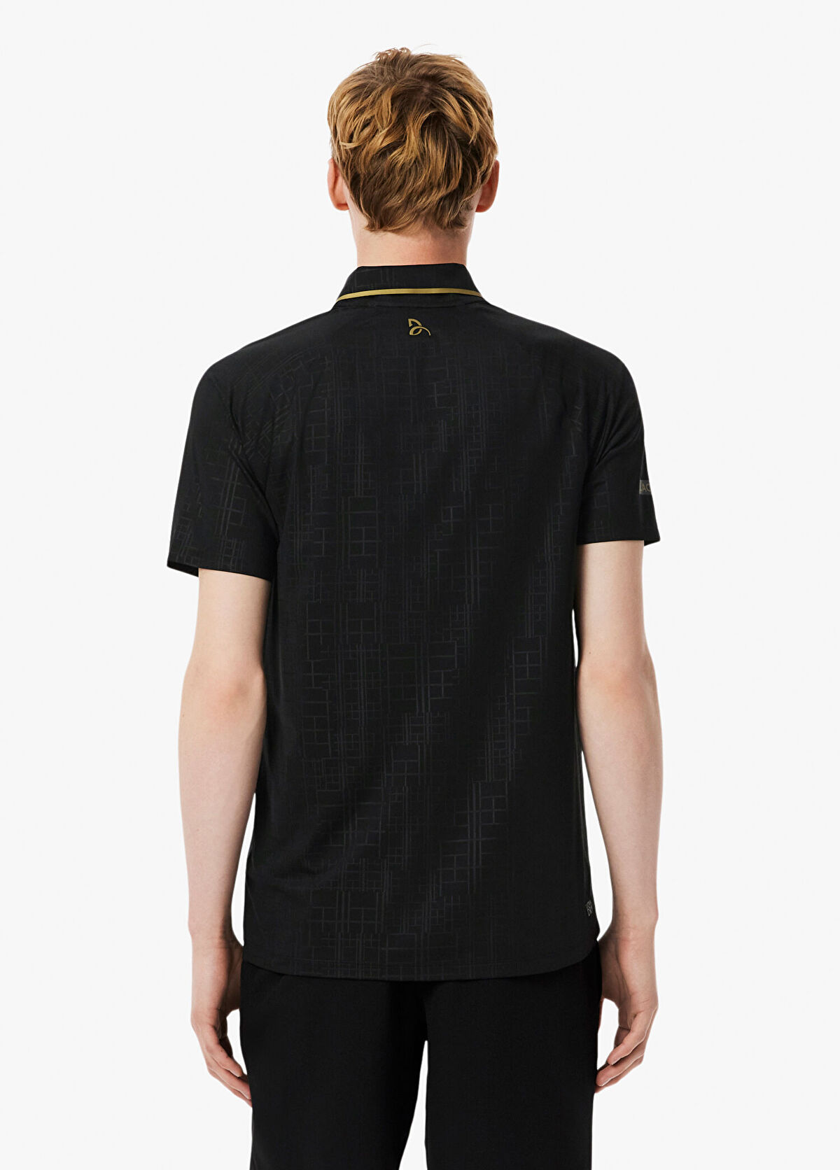 Lacoste Tennis x Novak Djokovic Siyah Desenli Polo Yaka Slim Fit Kısa Kollu Erkek T-Shirt - 3