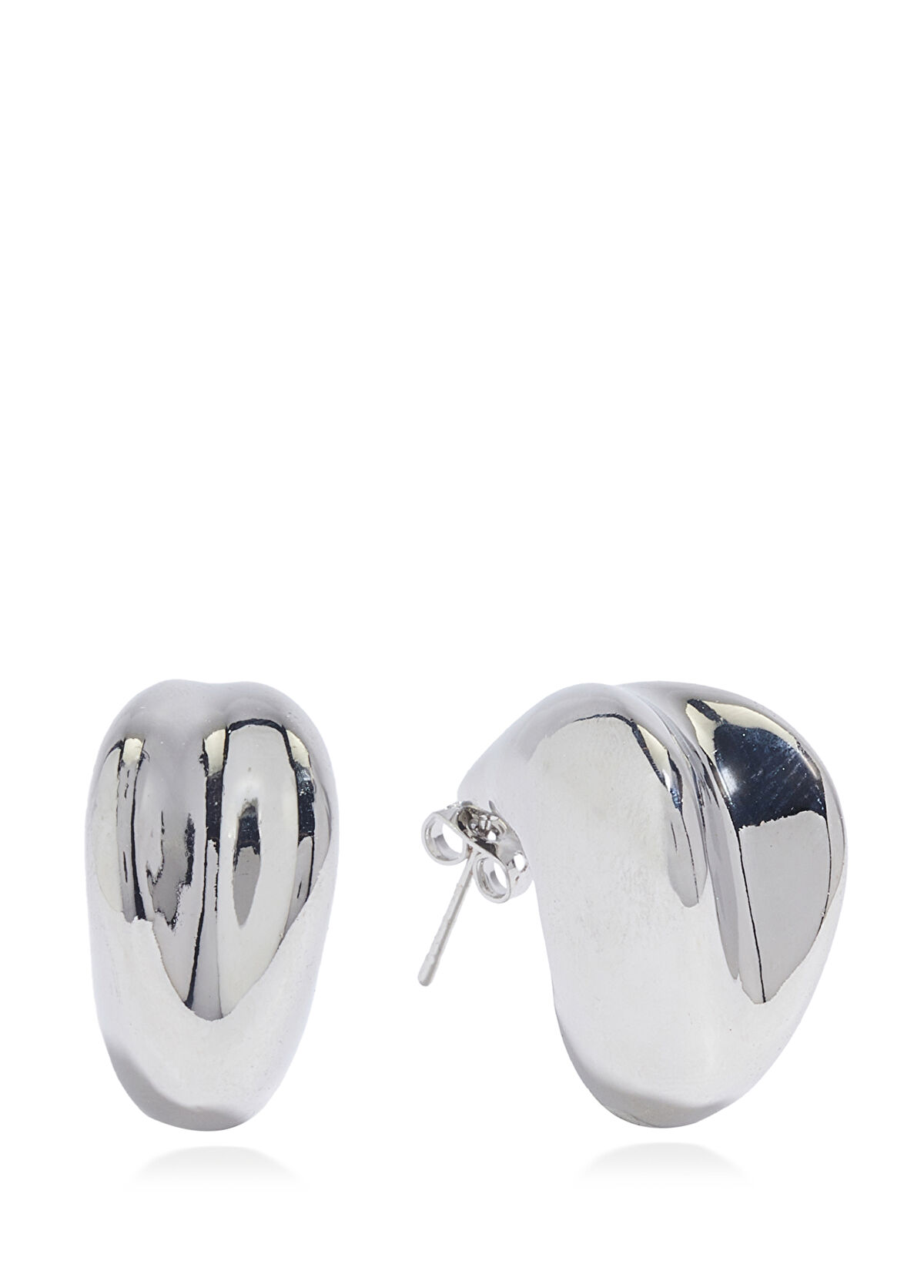 Beymen Club Silver Amorphous Women's Big Earrings - 3