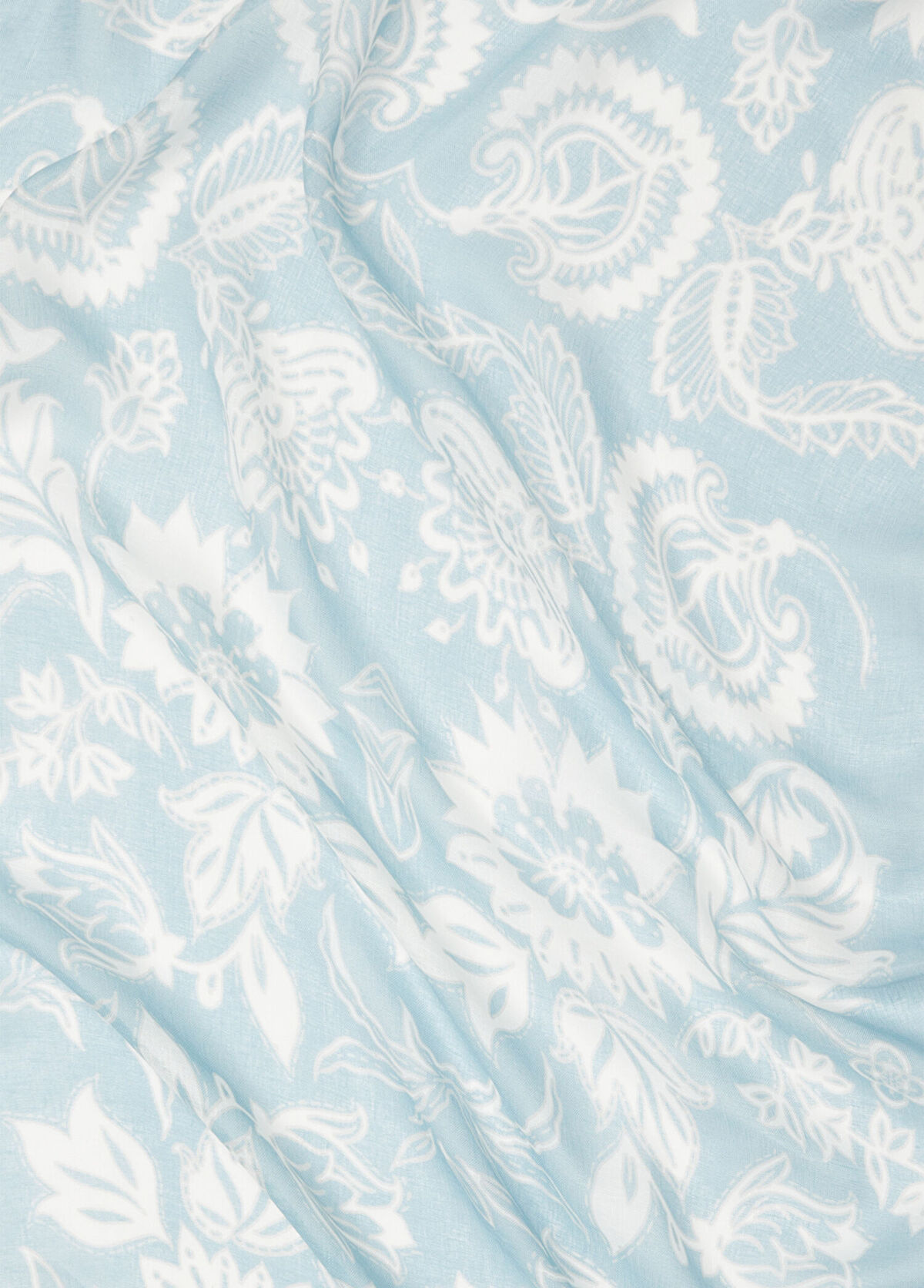 Beymen Club Blue Floral Patterned Women's Linen Shawl - 3