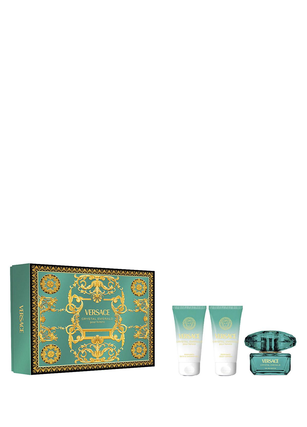 Versace Crystal Emerald EDP 50 ml Perfume + Shower Gel 50 ml + Body Lotion 50 ml Women's Perfume Set - 1