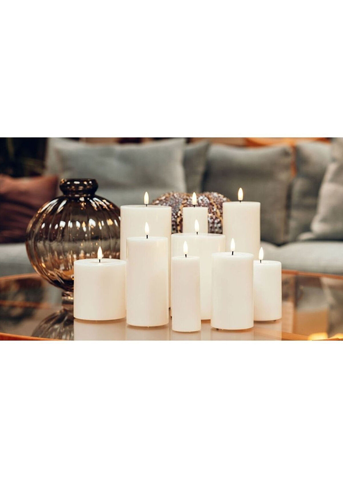 Deluxe Home RF-0111 LED Cream Candle 7x20 cm - 3