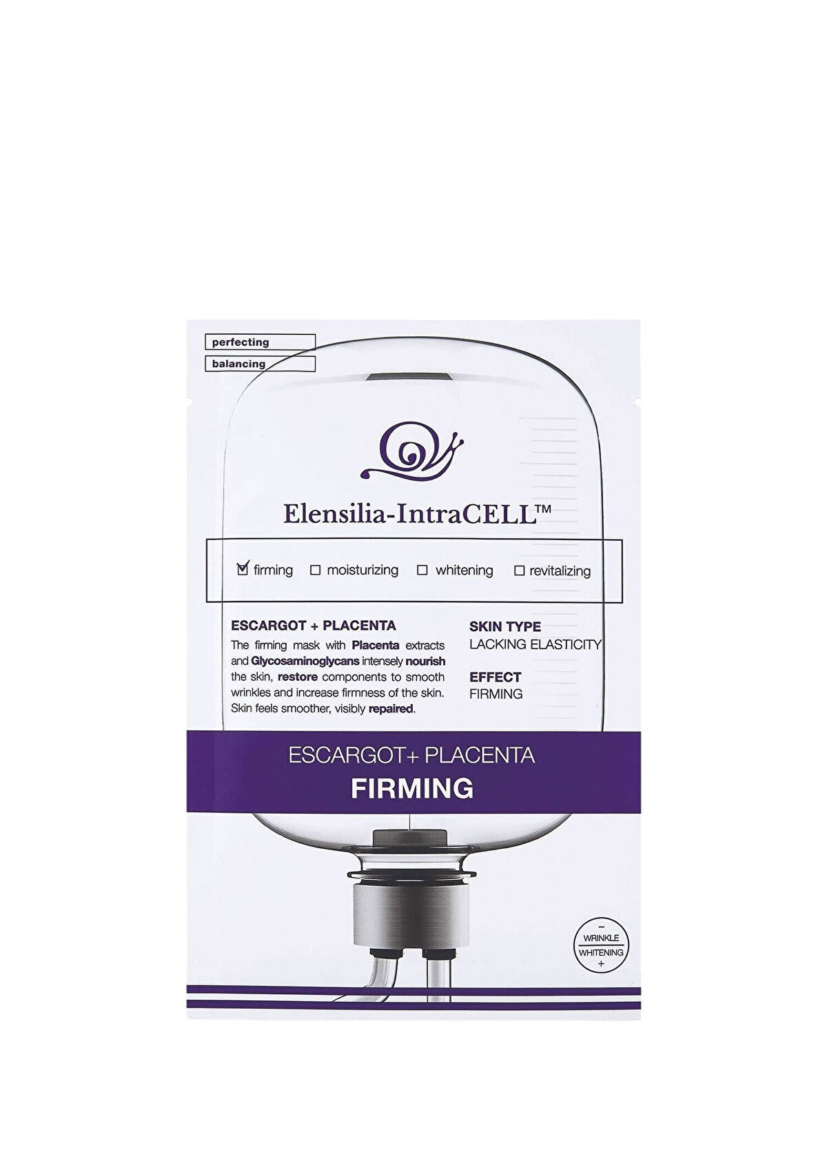 Elensilia Intracell Placenta Mask Escargot Plasenta Işıltılı ve Sıkı Cilt Görünümüne Destek Yaprak Maske - 1