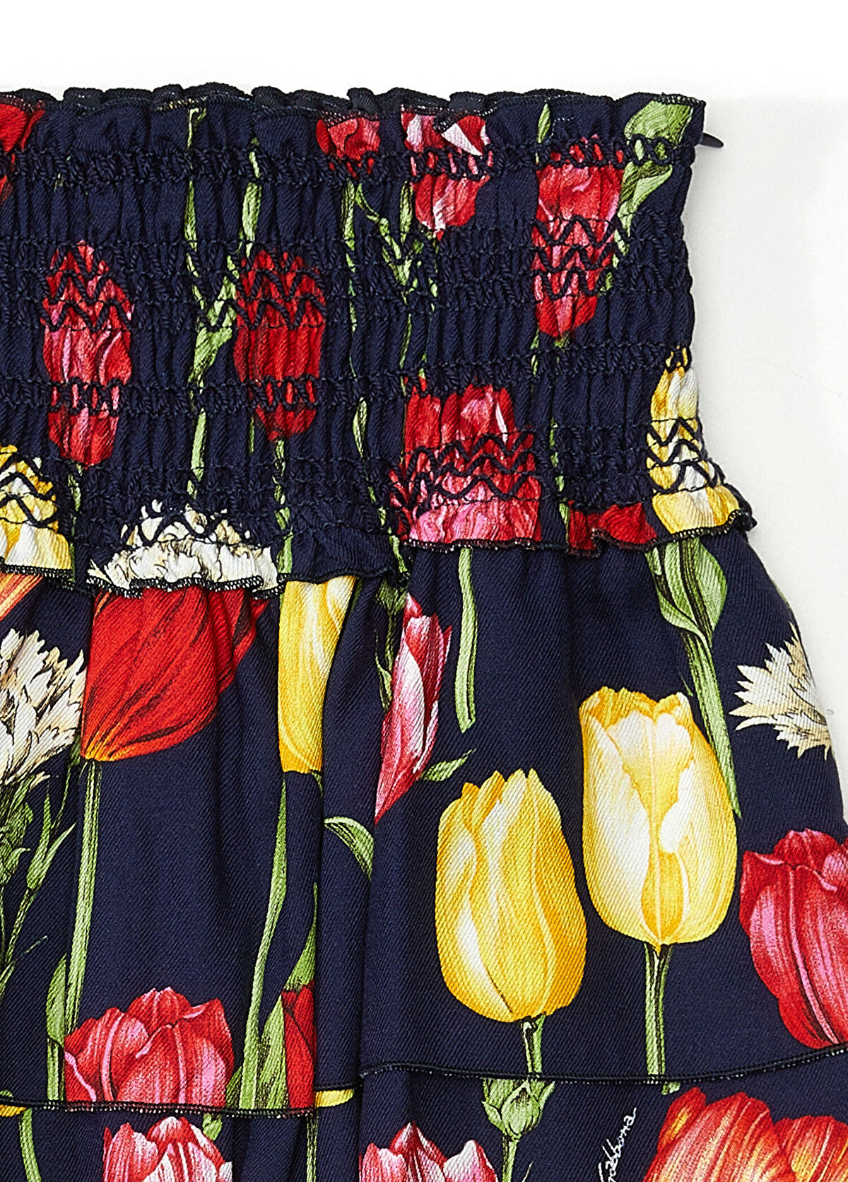 Dolce&Gabbana Siyah Çiçek Desenli Kız Çocuk Etek - 3