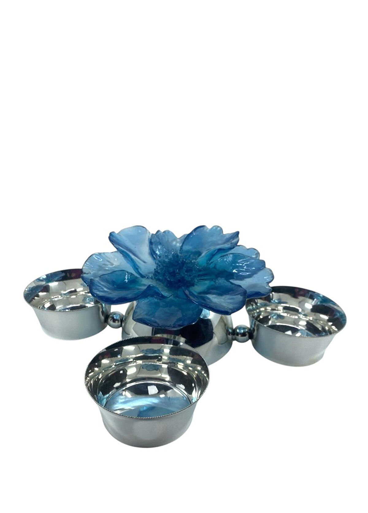 Unique by AV Blue Flower Quadruple Silver-Plated Cookie Jar - 1