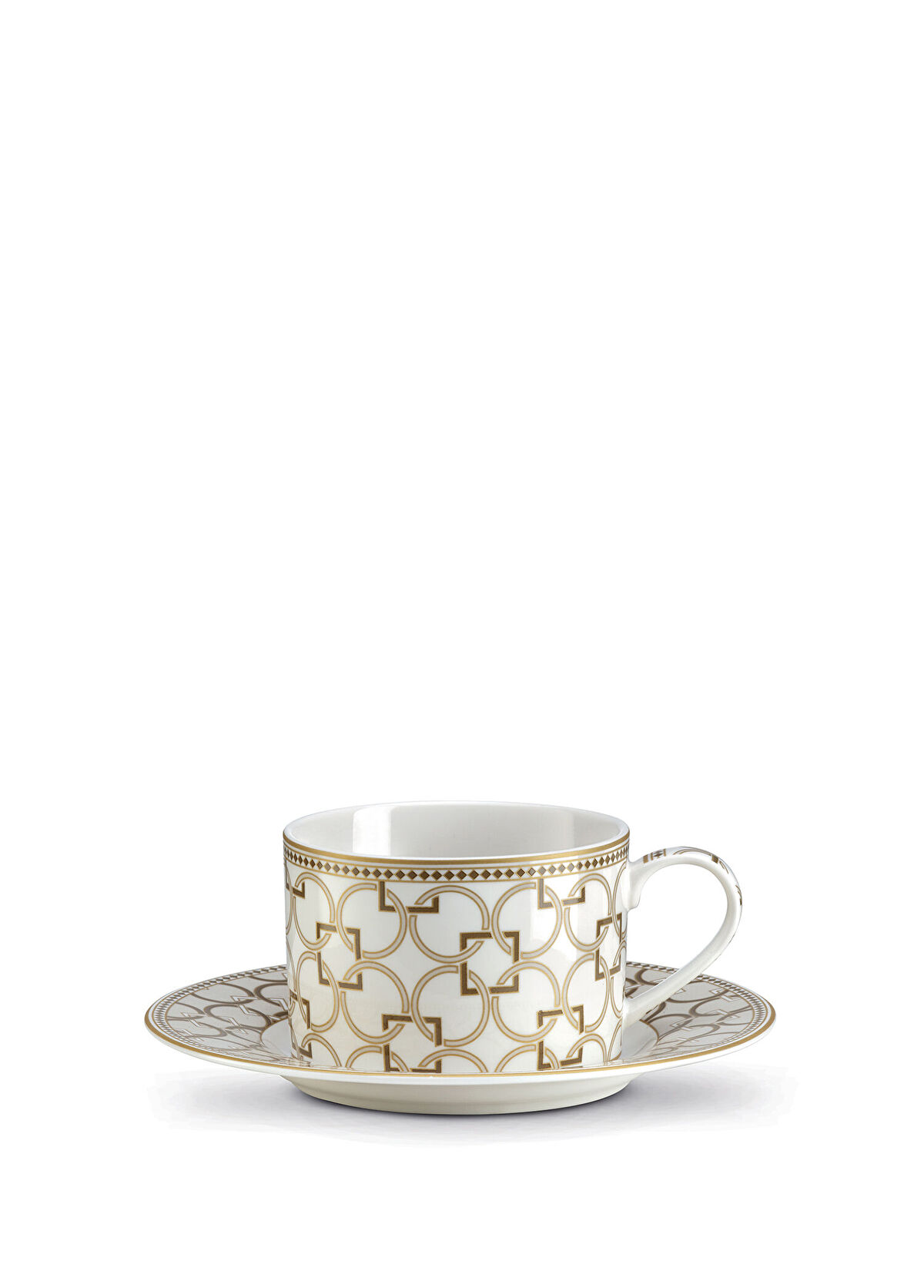 Pozzi Milano Deco Geometric Patterned Porcelain Cup Set - 1