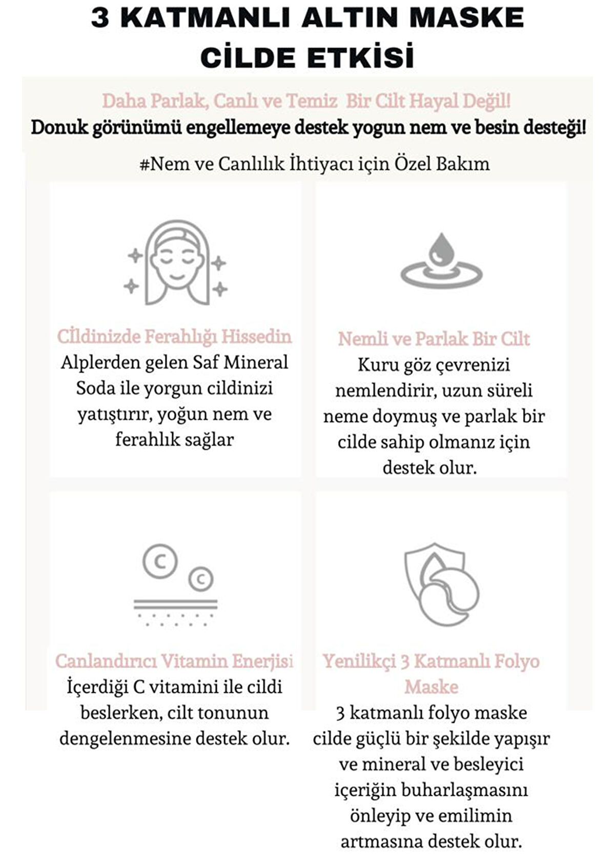 Dermal Rose Gold Glitter Foil Tek Kullanımlık 3 Katmanlı Göz Maskesi 4 gr - 3