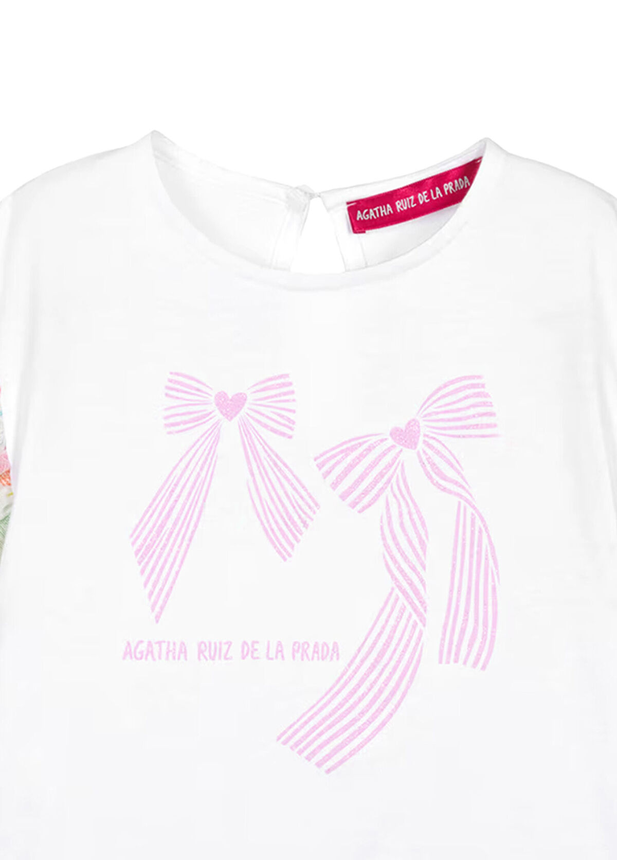 Agatha Ruiz de la Prada Kyoto Beyaz Kurdeleli Tüllü Kız Çocuk T-shirt - 3