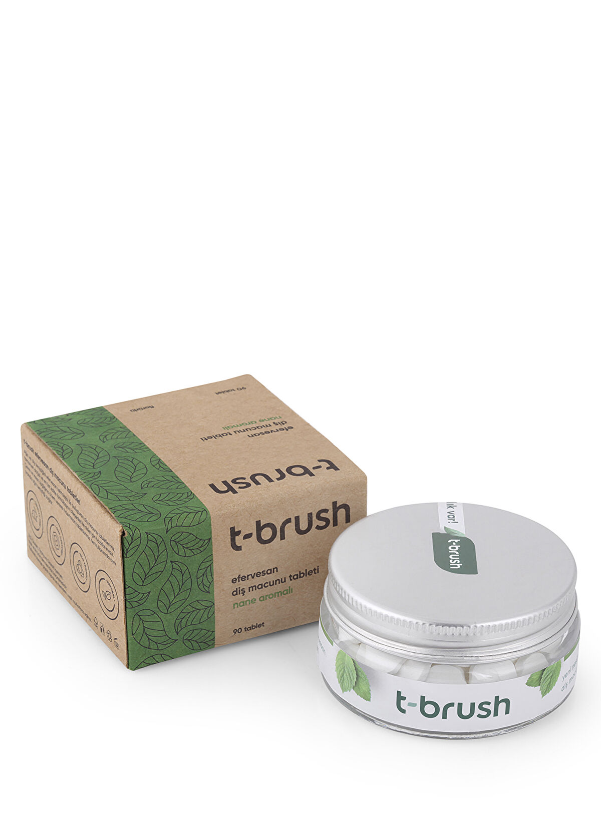 T-Brush Naneli Florürlü Glutensiz 90 Adet Doğal Diş Macunu Tableti - 1