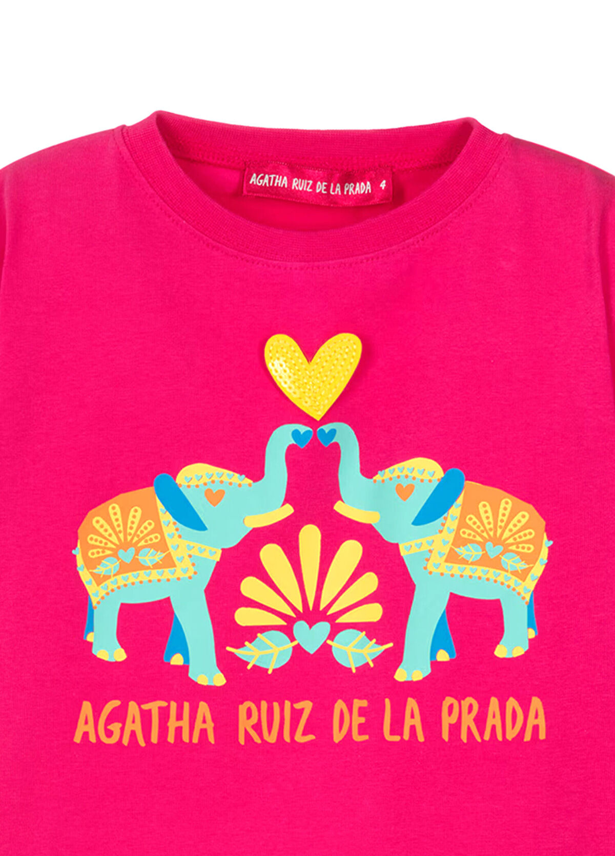 Agatha Ruiz de la Prada Goa Fuşya Fil Baskılı Kız Çocuk T-shirt - 3