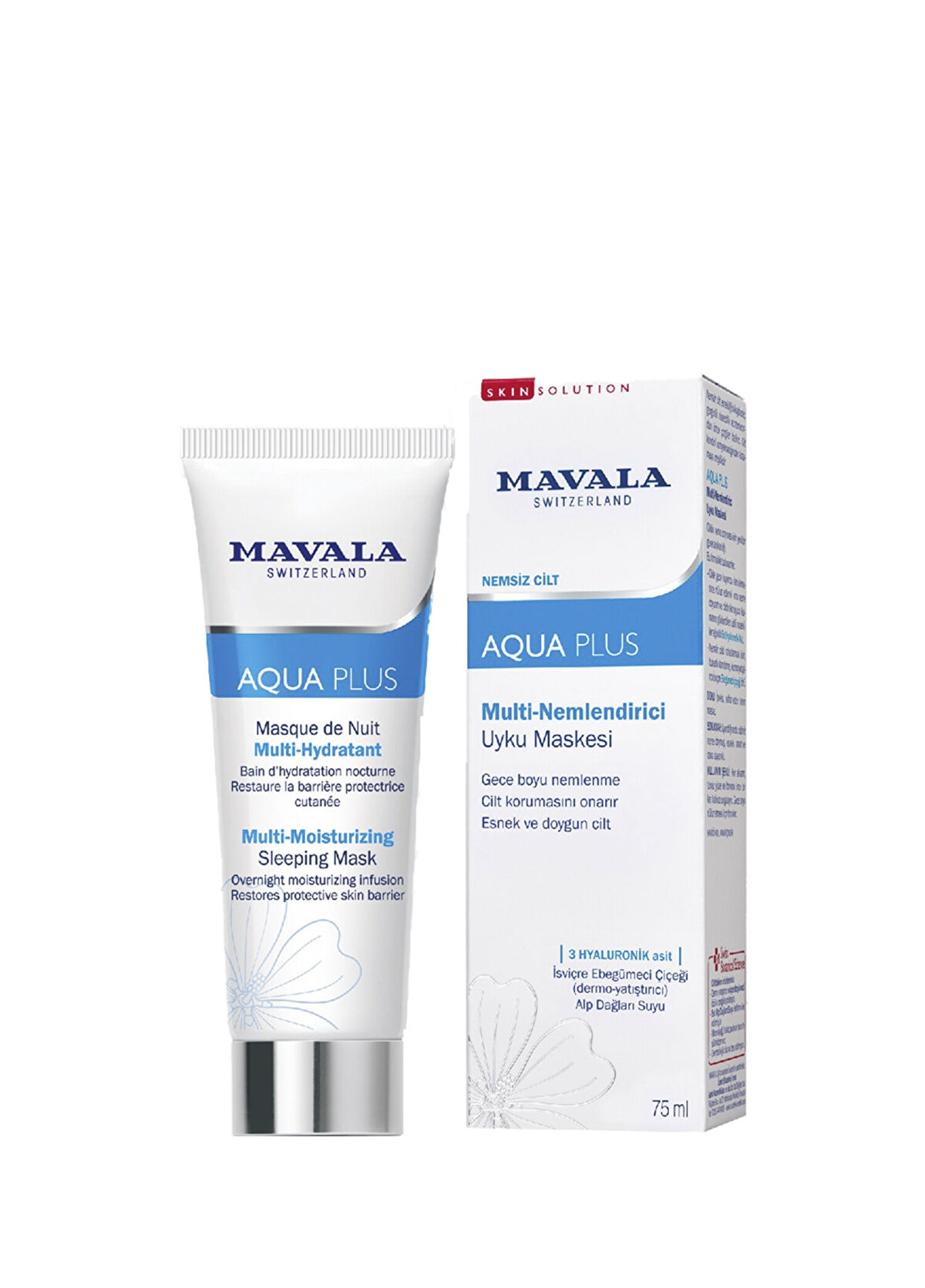 Mavala Aqua Plus Multi Nemlendirici Uyku Maskesi Yüz Kremi 75 ml - 1