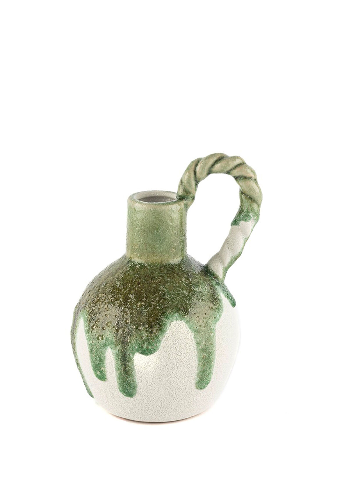 Mikasa Moor Yeşil Beyaz Seramik Pot Dekoratif Obje 22 cm - 1