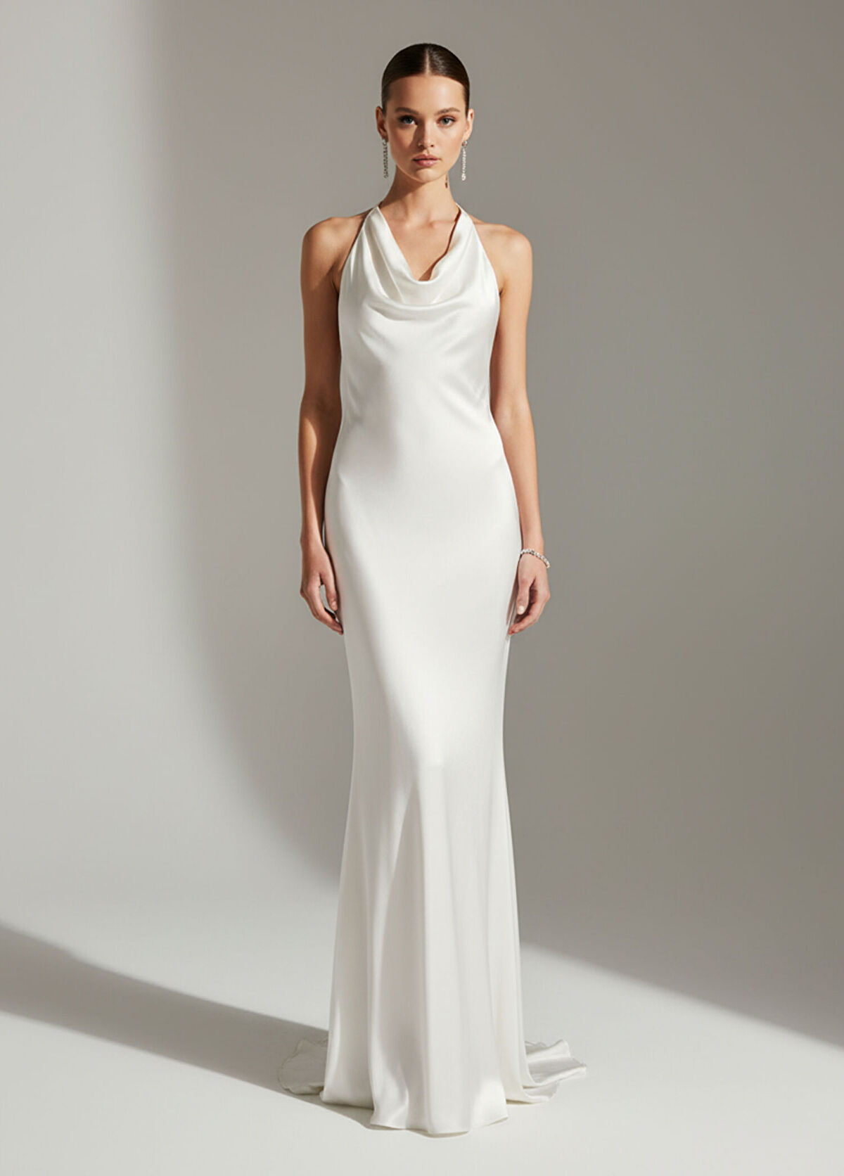 Soleil d'Asie Alice Beyaz Saten Sırt Dekolteli Kadın Abiye Elbise - 3