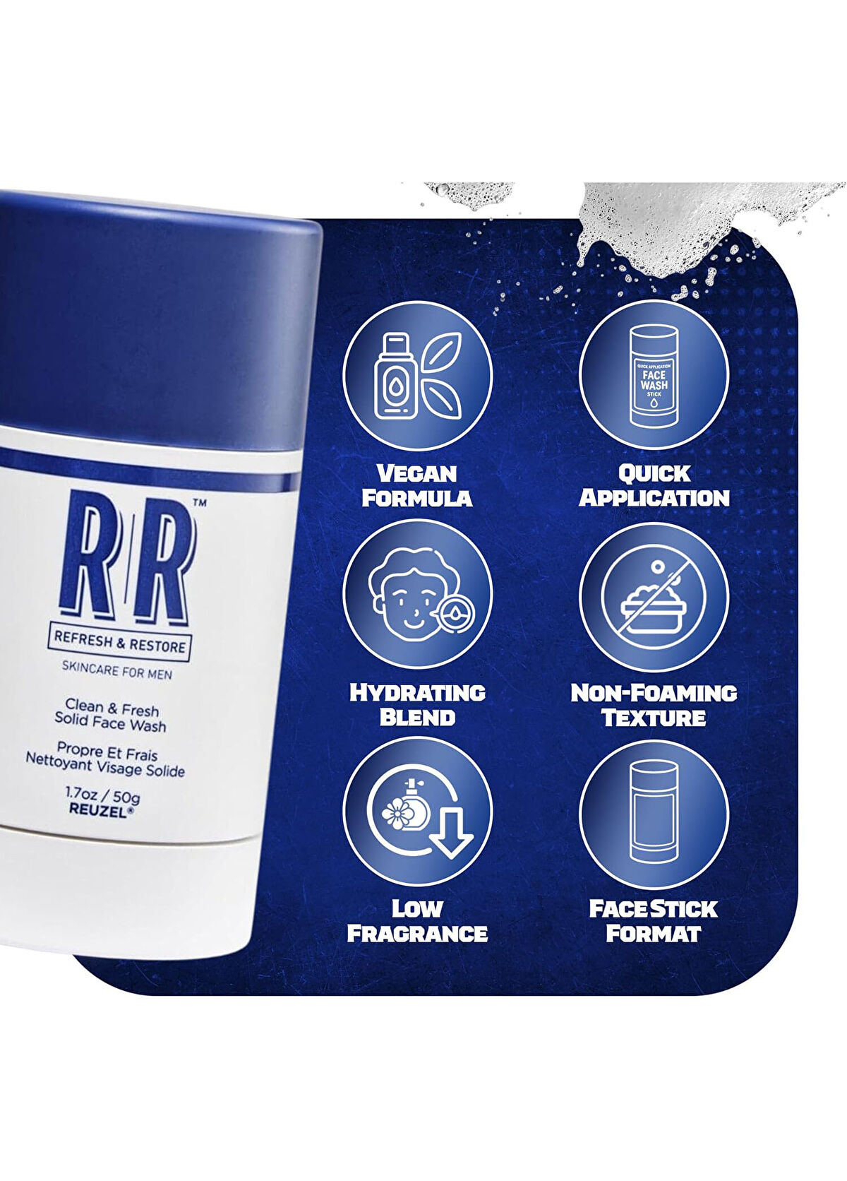 Reuzel Clean & Fresh Solid Face Wash Nemlendirici Stick  Yüz Temizleyici 50 gr - 3